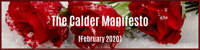 Newsletter header using the former title, "Calder Manifesto - February 2020"